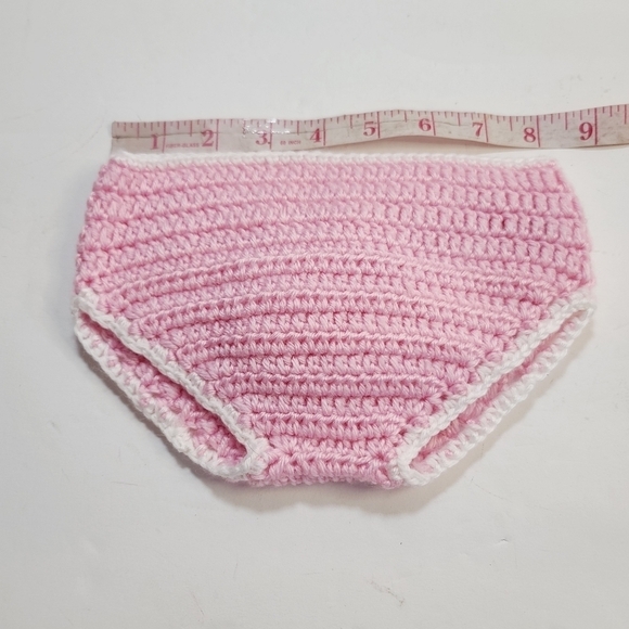 Vintage Handmade Pastel Pink Crochet Baby Bloomers - Picture 3 of 5